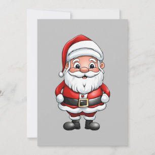 Cute Little Cartoon Santa Holiday Card