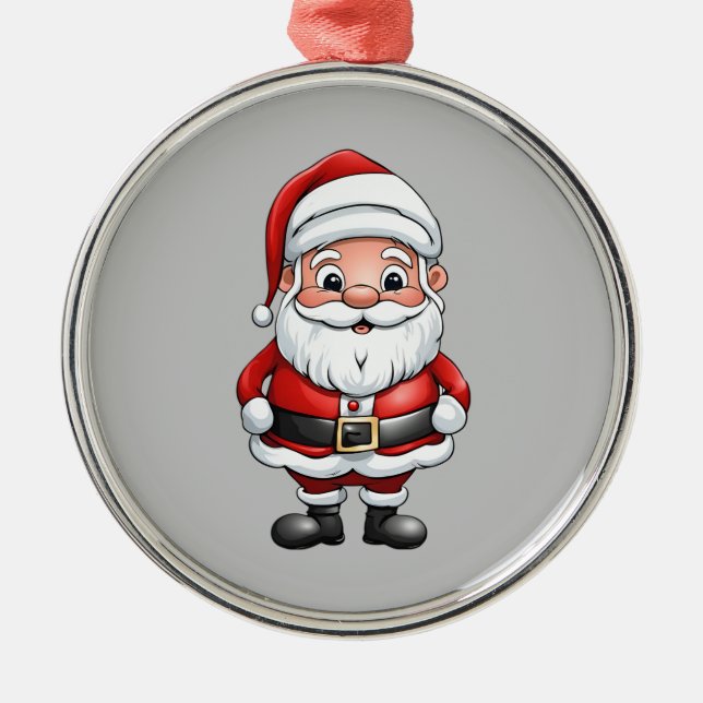 Cute Little Cartoon Santa Metal Tree Decoration (Front)