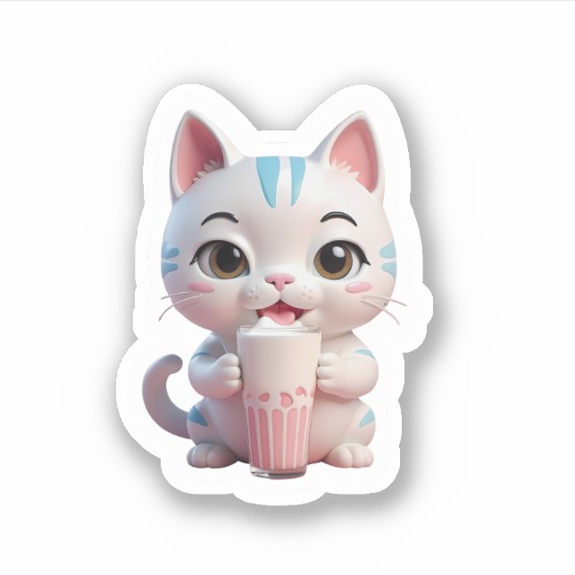 cute little cat eating ice cream (Front)