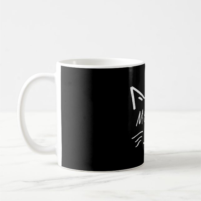 cute little cat with meow face coffee mug (Left)