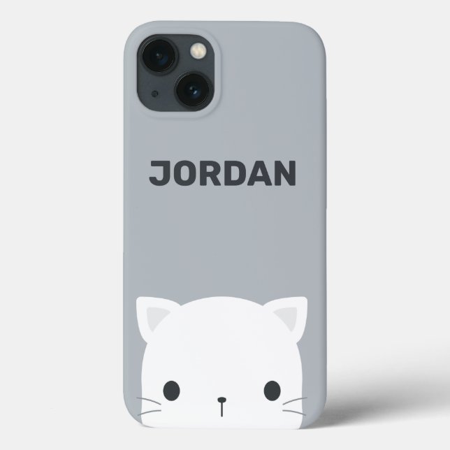 Cute Little Cat with Personalised Name Case-Mate iPhone Case (Back)