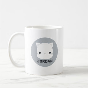 Cute Little Cat with Personalised Name Coffee Mug