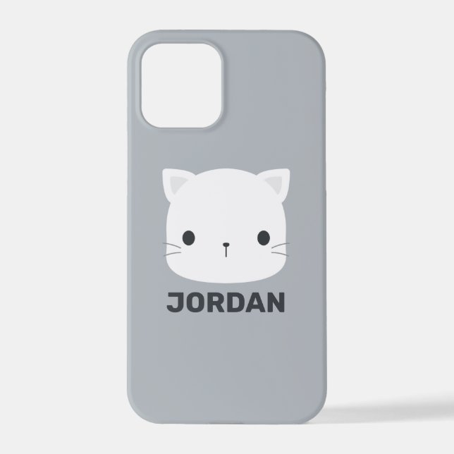 Cute Little Cat with Personalised Name  iPhone Case (Back)