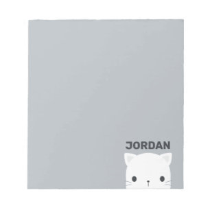 Cute Little Cat with Personalised Name Notepad