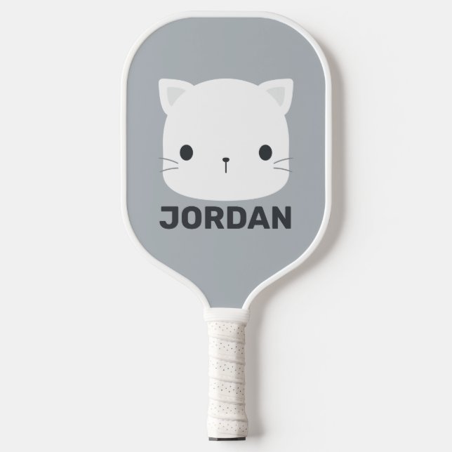 Cute Little Cat with Personalised Name Pickleball Paddle (Front)