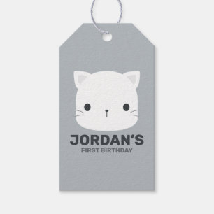 Cute Little Cat with Personalized Name Gift Tags