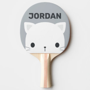 Cute Little Cat with Personalized Name Ping Pong Paddle