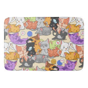 Cute Little Cats Pattern Bath Mat