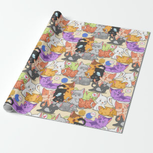 Cute Little Cats Pattern Wrapping Paper