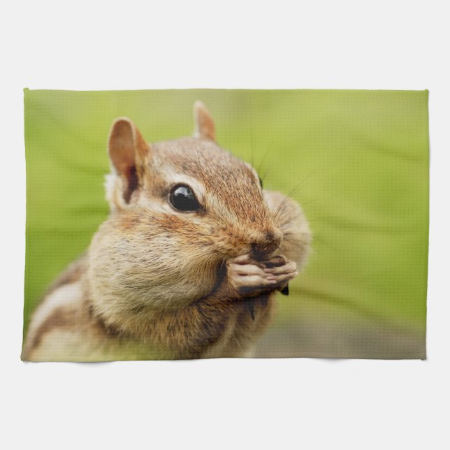 Cute Little Cheeky Chipmunk Tea Towel (Horizontal)