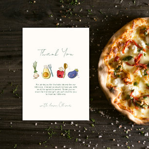 Cute Little Chef Veggie Farmers Market Baby Shower Thank You Card