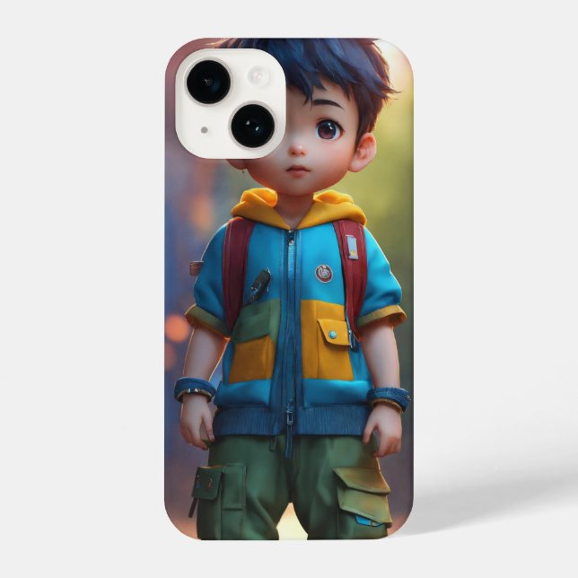 cute little chibi boy iPhone case (Back)