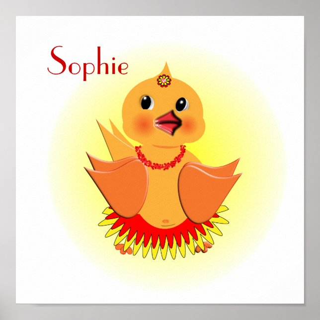 Cute Little Chick Personalised Fun Nursery Poster (Front)