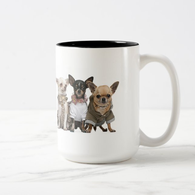 Cute little Chihuahuas Two-Tone Coffee Mug (Right)
