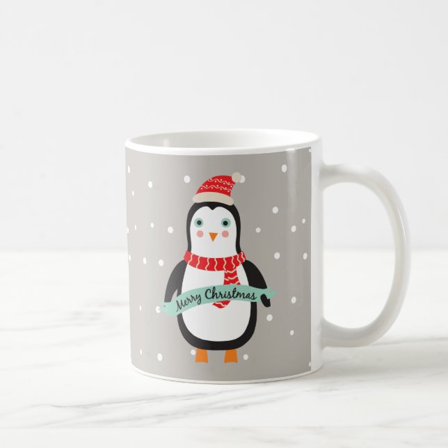 Cute little Christmas Penquin Pesonalized  Coffee Mug (Right)