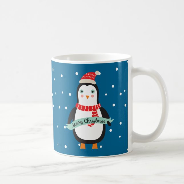Cute little Christmas Penquin Pesonalized  Coffee Mug (Right)