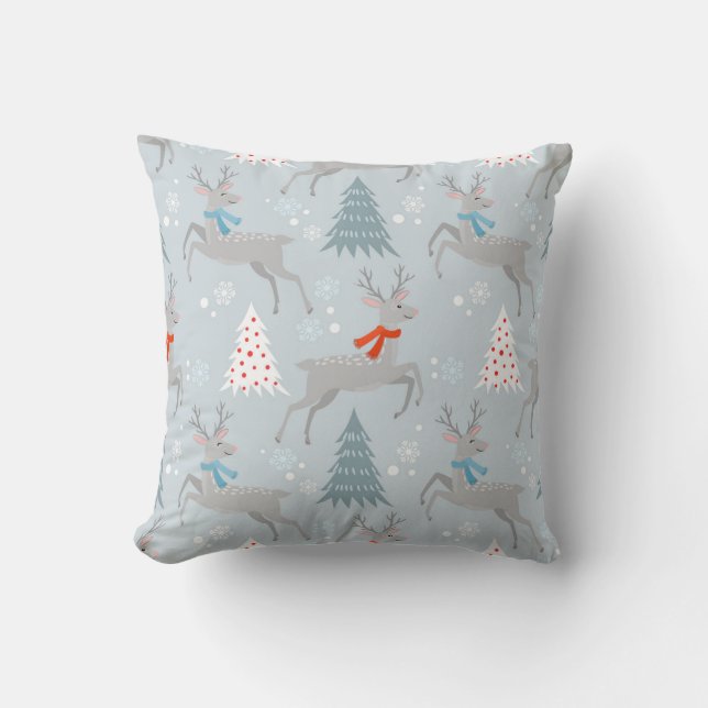 Cute Little Christmas Prancing Deer Cushion (Front)