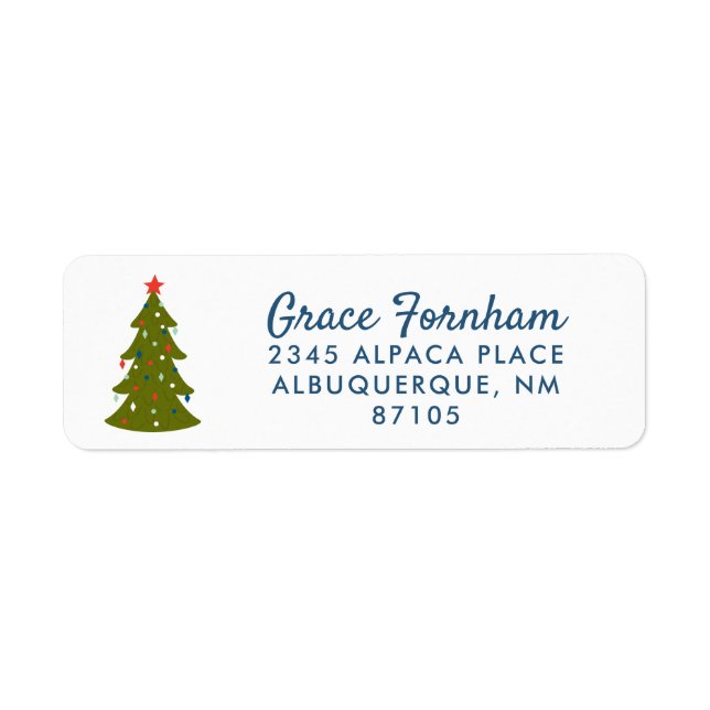 Cute Little Christmas Tree Return Address (Front)