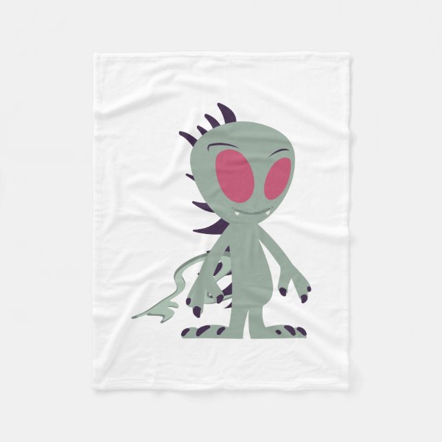 Cute little Chupacabra Fleece Blanket (Front)