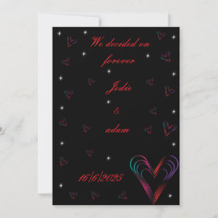 cute little colourful heart heart invitation