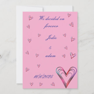 cute little colourful heart heart invitation