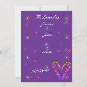 cute little colourful heart heart invitation