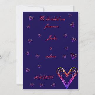 cute little colourful heart heart invitation
