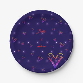cute little colourful heart heart paper plate