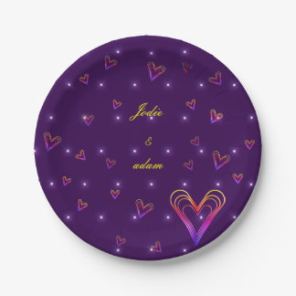 cute little colourful heart heart paper plate