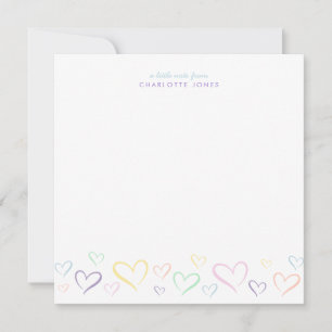 Cute Little Colourful Heart with Kids Name Card