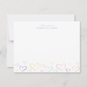 Cute Little Colourful Heart with Kids Name Card