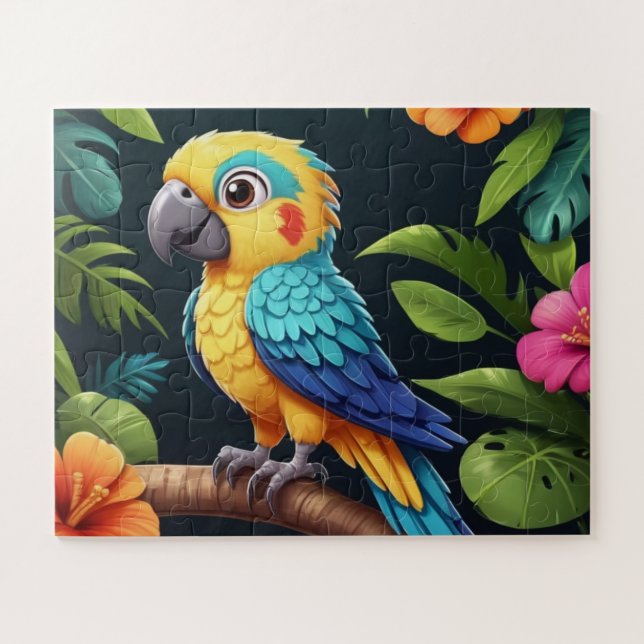 Cute Little Colourful Parrot  Jigsaw Puzzle (Horizontal)