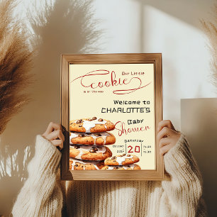 Cute Little Cookie Baby Shower Welcome Poster
