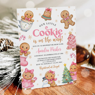 Cute Little Cookie Winter Christmas Baby Shower Invitation