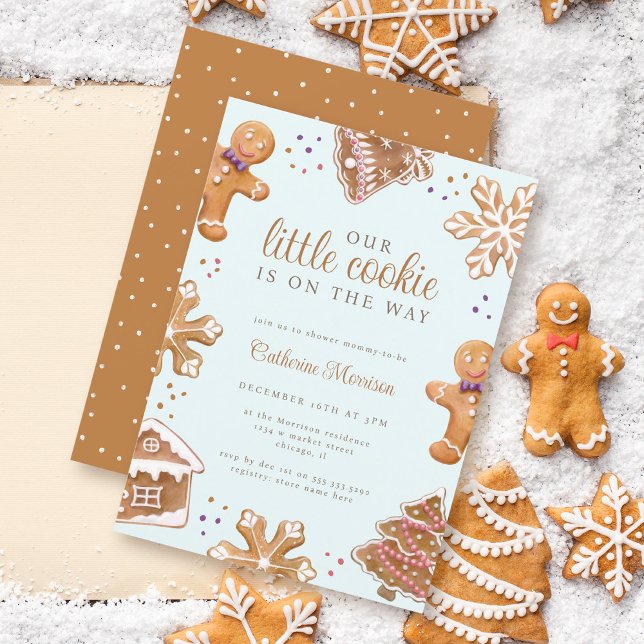 Cute Little Cookie Winter Christmas Baby Shower Invitation (Creator Uploaded)