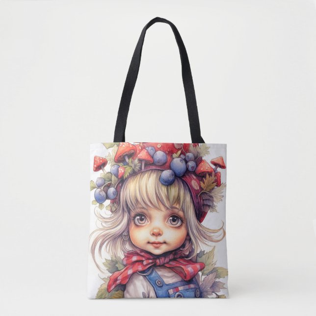 Cute Little Country Garden Gnome Tote Bag (Front)