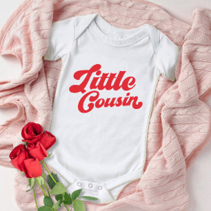 Cute Little Cousin Red Matching Family Baby Bodysuit