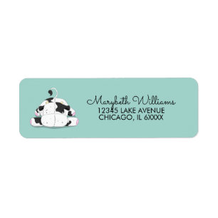 Cute Little Cow Baby Shower Address Label