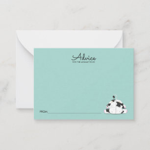 Cute Little Cow Baby Shower Advice Card For Mum