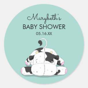 Cute Little Cow Baby Shower Sticker