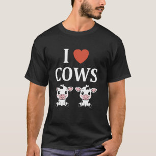 Cute Little cow Funny minimalist simple i love cow T-Shirt