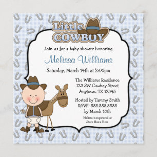 Cute Little Cowboy Baby Shower Invitations