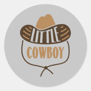 Cute Little Cowboy, Cowboy Hat  Classic Round Sticker