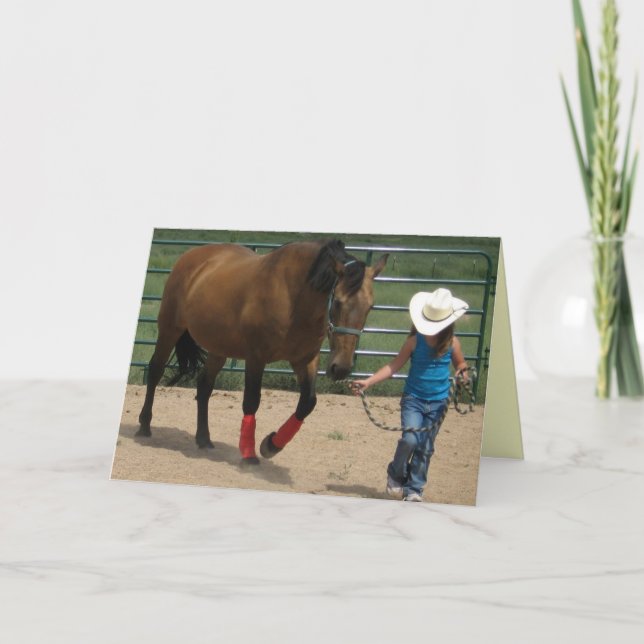 Cute Little Cowgirl Birthday Card (Front)