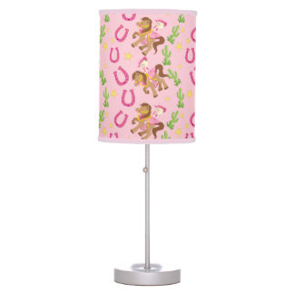 Cute Little Cowgirl Pattern Desk Lamps