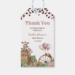 Cute Little Cowgirl Western Watercolor Baby Shower Gift Tags