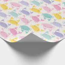 Cute Little Crabs pink lilac yellow mint cream