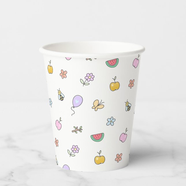 Cute Little Creatures - Kids Birthday Paper Cups (Front)