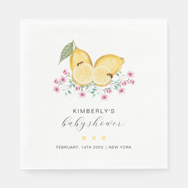 Cute Little Cutie Lemon Citrus Baby Shower  Napkin (Front)