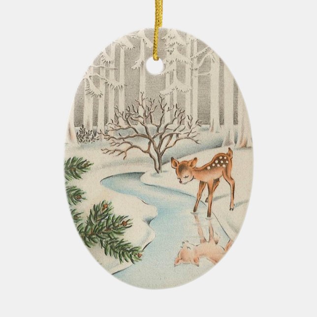 Cute little deer Christmas ornament (Front)